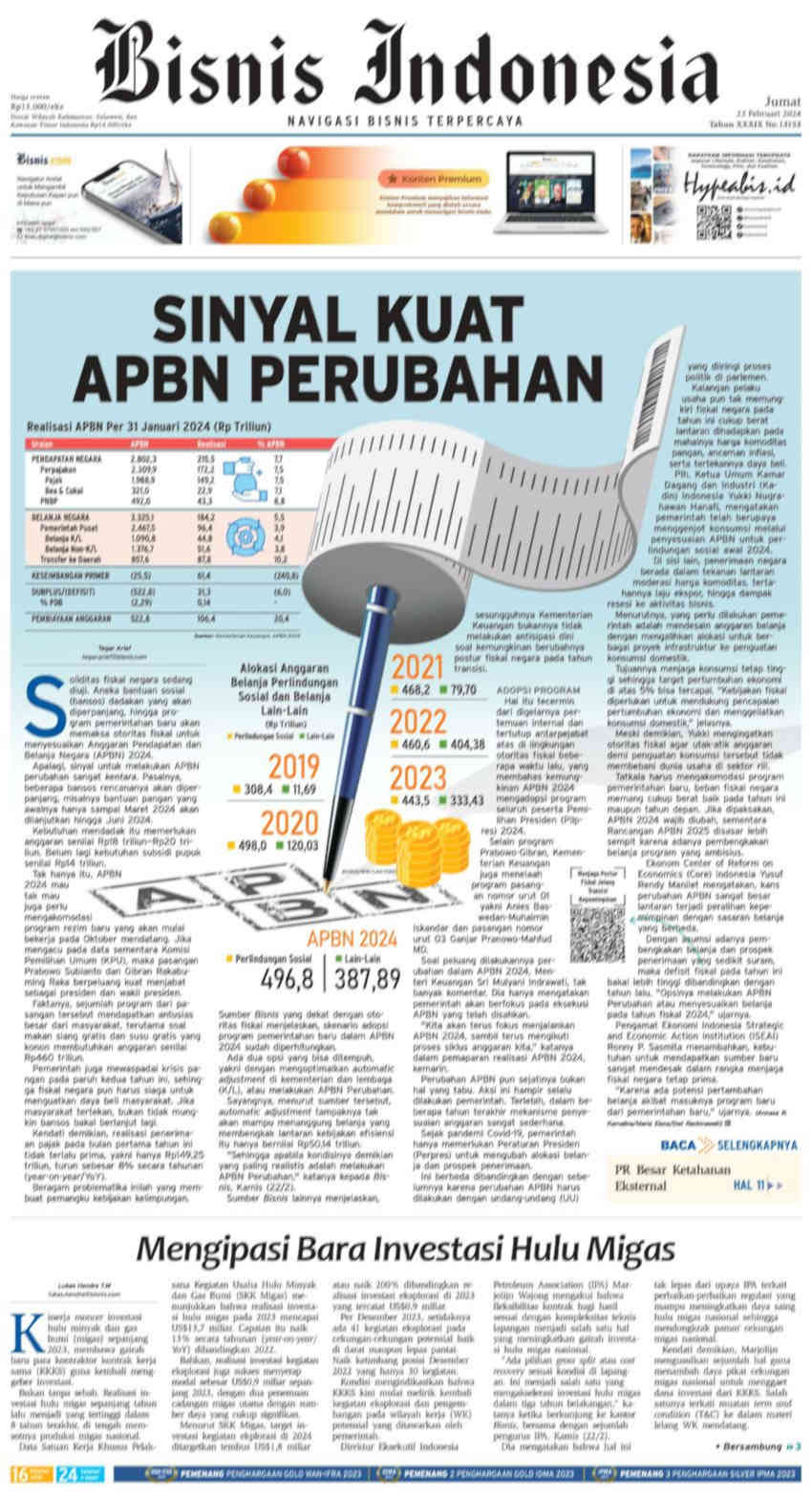 Daftar Judul Berita Koran Bisnis Indonesia Edisi Februari